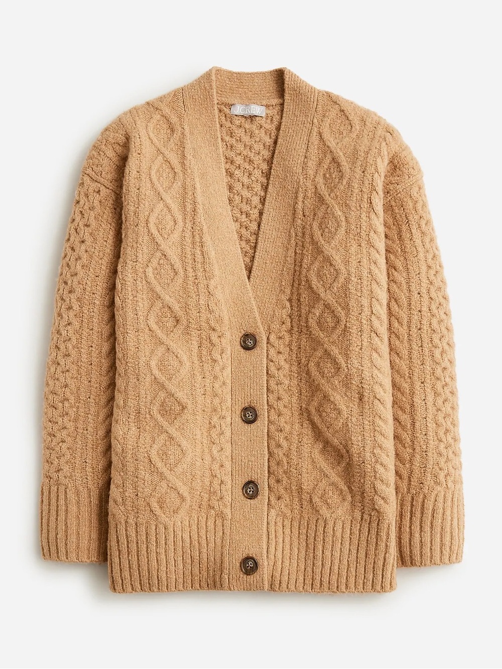 J. Crew Cable-knit Stretch Cardigan Sweater - Picture 2 of 7